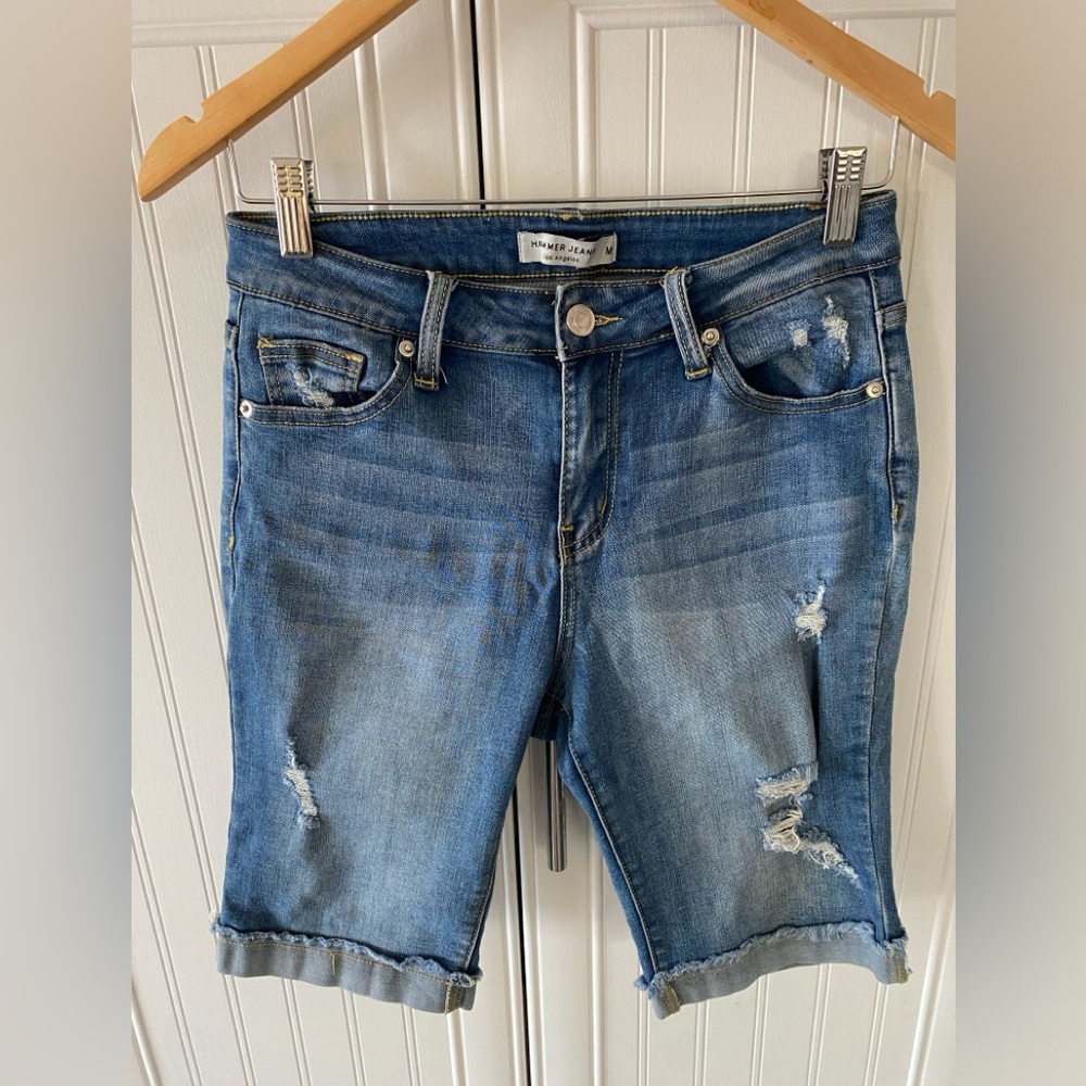 Distressed Denim Shorts